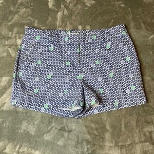 Vineyard Vines Women's Shorts Size 6 Blue White Green Geometric Print Golf